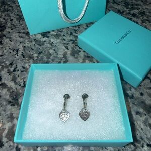 Tiffany Diamond Heart Hoop Earrings
